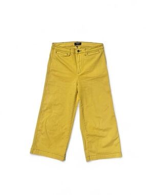 OAT New York Yellow Wide Leg Cropped Pants Size 30 Cottagecore Retro